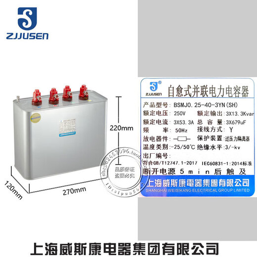BSMJ0.25-5 10 15 20 25 30-3YN Shanghai Viscon self-healing power capacitor supplement BSMJ0.25-40-3YN