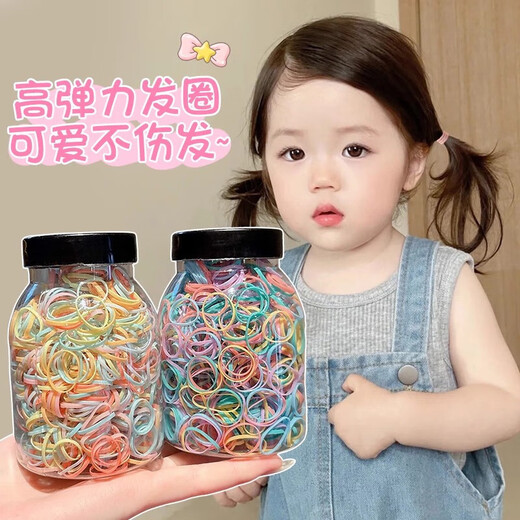 Baby high-elastic hair rope for children, cute hair-tying rubber band for girls, non-damaging hair rope, disposable headwear, main picture random - mixed colors, 500 pieces