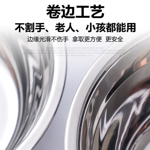 Yilan 304 stainless steel soup basin double-layer insulated large canteen same style 16cm