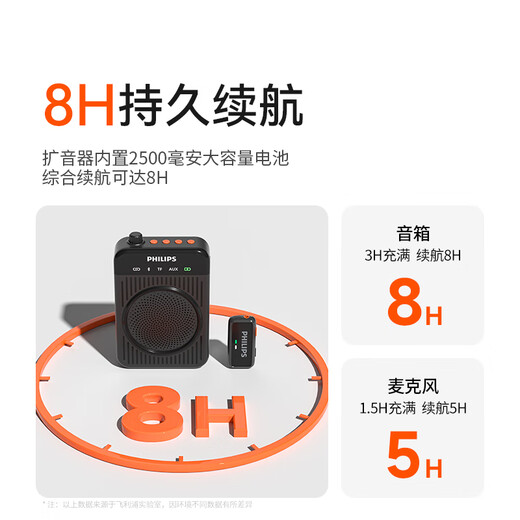 Philips (PHILIPS) Teacher's Day gift, high volume, anti-howling, Lavalier Bee loudspeaker, dedicated for teachers in class, tour guide amplification, Bluetooth wireless loudspeaker DLM3551CB, teacher recommended Little Bee loudspeaker, high volume, single person loudspeaker