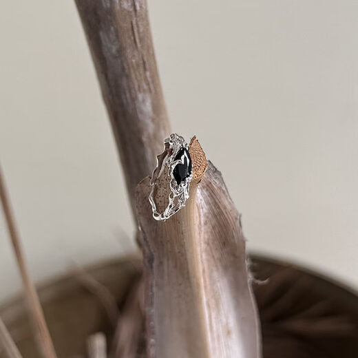 He Jian bow tail ring little finger unique design branch silver tail ring men and women little finger ring niche light luxury high-end open dead branch tail ring opening