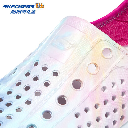 Skechers Skechers Children's Shoes Girls' Croc Shoes Beach Shoes Summer One-Piece Printed Breathable Children's Sandals 302114L Rainbow Light Pink/LTPK 27.5