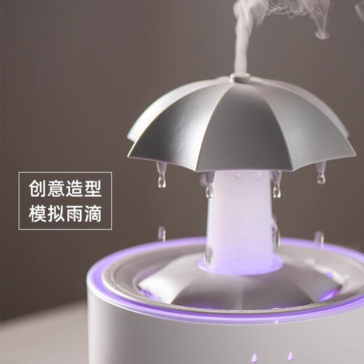 South Sandwich Aromatherapy Machine Automatic Spraying Machine Rotating Umbrella Water Drop Aromatherapy Machine Automatic Spraying Colorful Atmosphere Essential Oil Raining Sleep Aid Home Bedroom Humidifier Rotating Seaweed White USB Plug-in + 1 Bottle of Essential Oil + Remote Control + Colorful Light