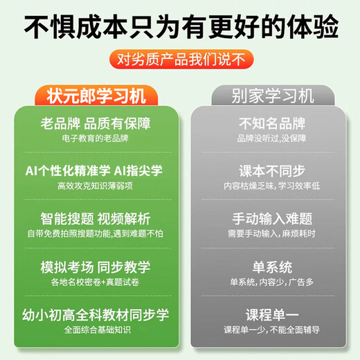 状元郎学习机T610/N188护眼幼小初高全国教材同步点读机学习上网课家长管控双系统Ai平板电脑智能学习机 N188升级版【256G】可插卡【无礼包】