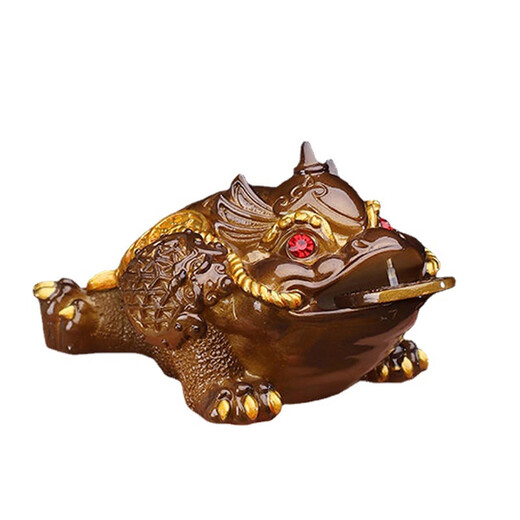 Jiaomingtang color-changing tea pet ornaments color-changing large golden toad Pixiu lychee tea toy boutique tea set tea table accessories masonry red toad (red)