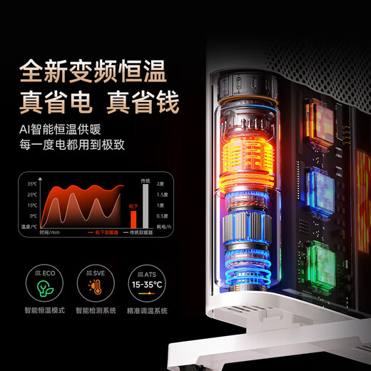 Panasonic graphene heater electric heater household European fast heating furnace electric radiator heater electric oven new large area whole house fast heating heater newly upgraded flagship model DS-ET206FCW