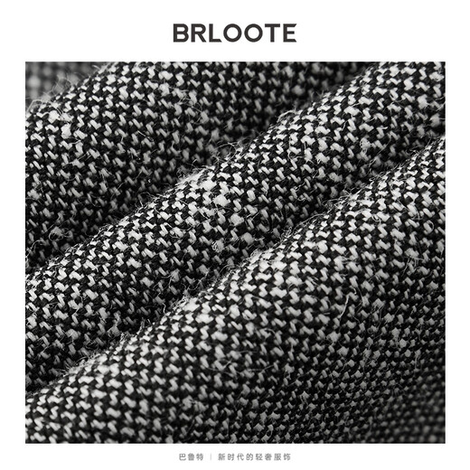 Brloote [Leinenlammwolle Mischung] Brloote Old Money Style Lazy Lose Casual Hosen Blumentextur atmungsaktive Hose Gray S 17078a