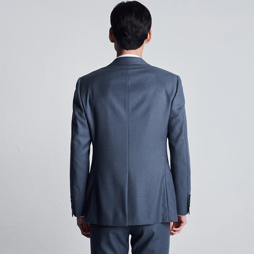 Angel Bird Men's Suit (Top) Wool Straight Single Slit Fragrance Suit KEBB246030U Blue 52B