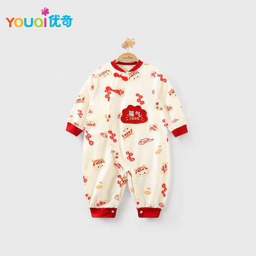 Youqi baby clothes, spring and autumn baby long-sleeved onesies, full moon and hundred days festive clothes, early autumn outdoor clothes, crawling clothes