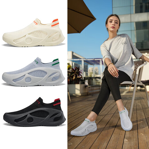 2025 New Men and Women Couple Outdoor Shoes Casual Breathable Beach Shoes Anti-Slip Shoes Fitness Indoor Yoga Mesh Shoes 2508 Gray 37