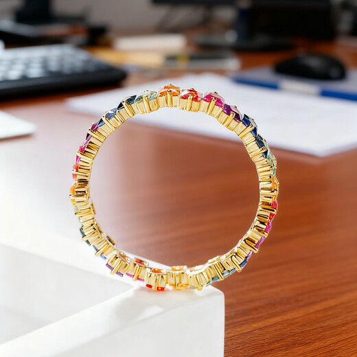 Private jewelry, natural colored gemstone 1.55 carat rainbow sapphire ring, 18K gold fashionable small sugar cube ring, rainbow color (18K yellow), ring number can be customized