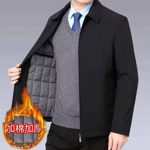Warm and handsome 2025 hot style high-end light luxury men's business casual suit executive jacket black zipper style 3XL recommended 150Jin Jin equals 0.5kg -165Jin Jin equals 0.5kg