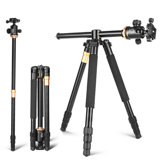 Lightweight era Q999H overhead shooting tripod camera SLR mobile phone portable photography camera bracket central axis horizontal rod vertical cross arm desktop macro shooting video live broadcast tripod head Q999H spherical head