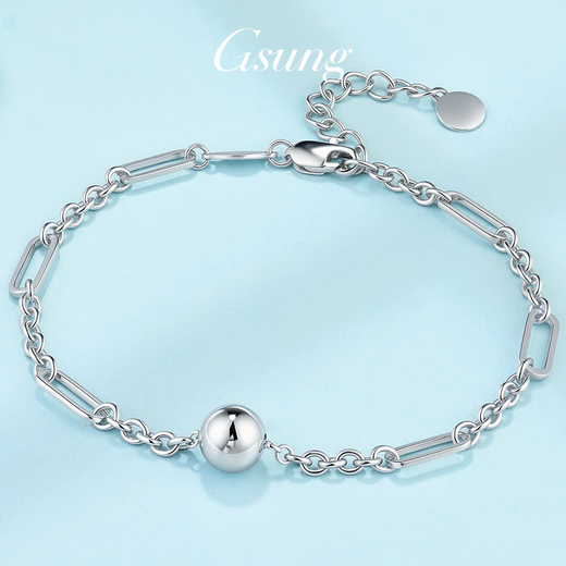 GsunG platinum bead bracelet for women PT950 pure platinum niche design chain bracelet simple gift for girlfriend Price by gram Contact before bidding