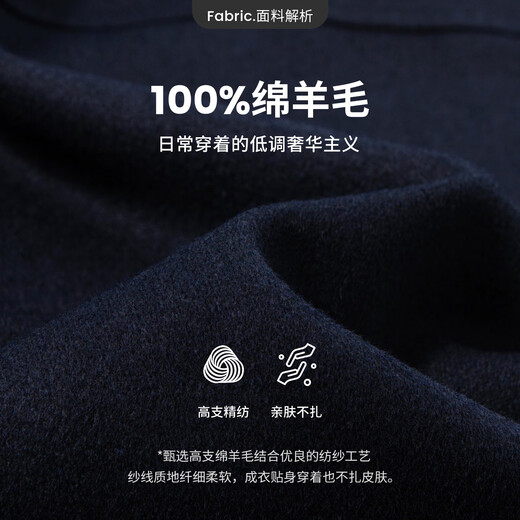 Navigare Italian sailing woolen jacket men's 2025 autumn and winter new pure wool coat old money style jacket navy blue L