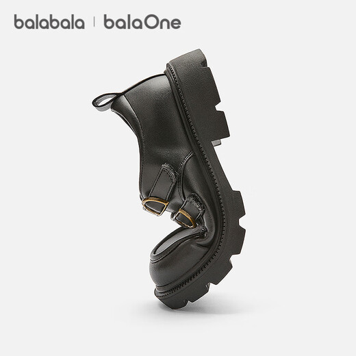 Balabala children's shoes girls princess shoes black matte small leather shoes 2026 new spring and autumn baby shoes new year fashionable and versatile