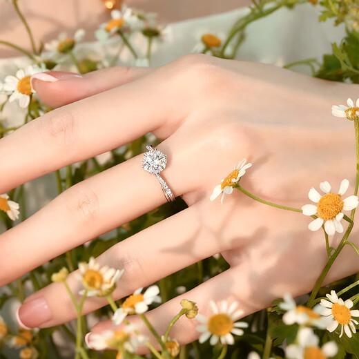 Dazhijia cultured diamond platinum ring Ionia twist arm claw 1 carat diamond ring as a proposal gift for girlfriend NGTC certificate