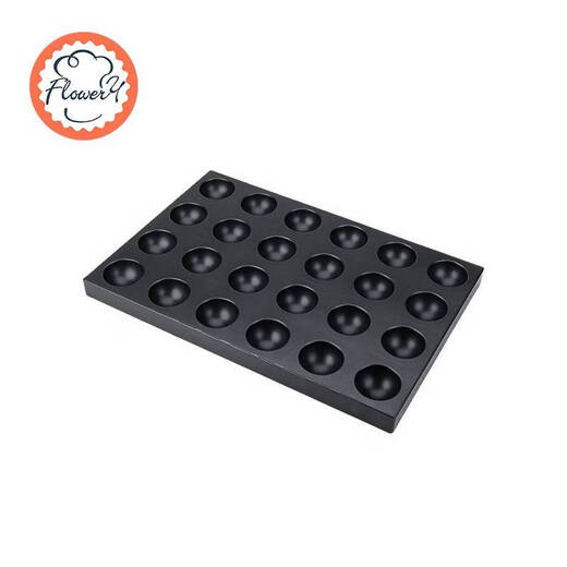 24-teiliger flacher Halbkreisform Nicht-Stick-Multi-Link-Schimmelpulver Backkuchenmilchmilchmilch 24-Link-Halbkreisform-Form-PTFE Nicht-Stick MY12591
