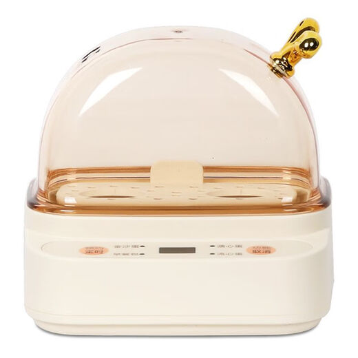 Qiandu Orange can reserve egg cooker, smart egg steamer, timed electric steamer, small one-person office steaming corn artifact, small pot for boiling eggs, mini small steamer, automatic power off, single layer, apricot smart version