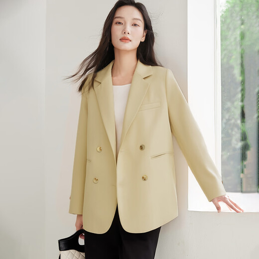 Handu Yishe Lapel Suit Women's Spring and Autumn 2025 Simple Fashion Temperament Straight Casual Commuting Versatile Long Sleeve Suit