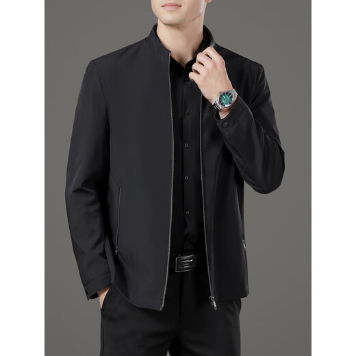 Lilanz high-end 2025 new style Lilanz autumn jacket men's stand collar business middle-aged men's executive casual jacket navy blue M 170/88