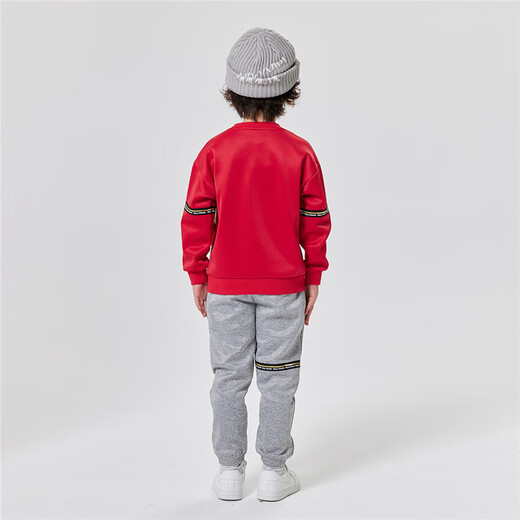 Paul Frank Children's Clothing Children's Plush Suit 2025 Winter Comfortable and Warm Leisure Sports Fashionable Thick Suit for Big Children 724F Red 150