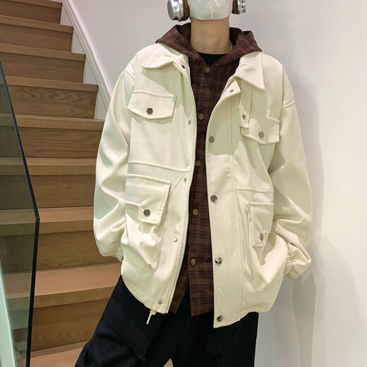 NEW OR MODE Maillard Work Jacket Men's Spring and Autumn Large Size American Retro Loose Trendy Brand Casual Corduroy Men's Jacket Brown XL Recommended 125-145 Jin Jin equals 0.5 kg