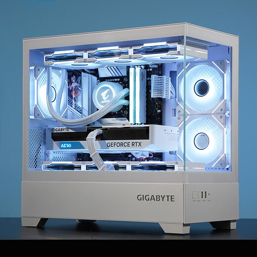 AMD Gigabyte R7 9700X/RTX5060Ti 16G graphics card white delta mobile computer host desktop complete machine sea view room family bucket assembly diy game water cooling three R5 9600X/16G/1T/5060Ti