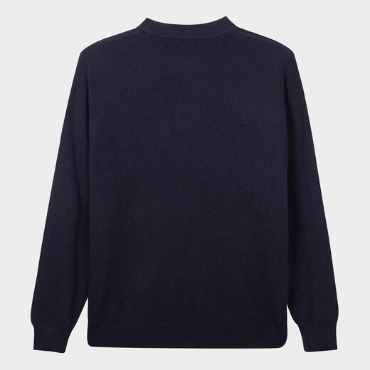 TRIES men's cashmere sweater autumn and winter thickened warm sweater long-term washing is not easy to deform business casual sweater base layer navy blue 2XL 52 (180/96A)
