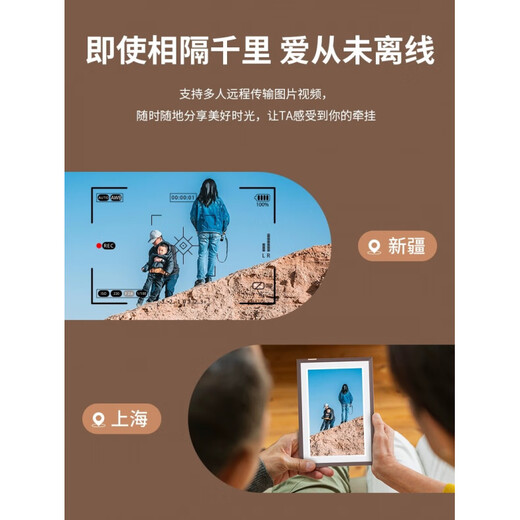 ARZOPA 10.1-inch electronic photo album high-definition smart digital cloud photo frame display touch screen 10.1-inch WiFi touch screen sandalwood color gramophone model unlimited