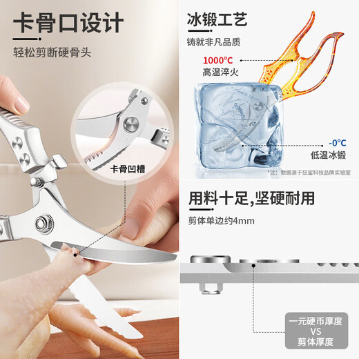 德国厨房剪刀家用剪骨头专用不锈钢折叠食物辅食杀鱼多功能烤肉剪
