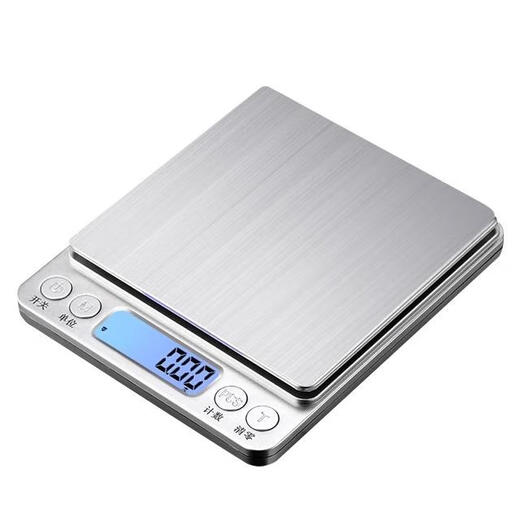 JCZS German rechargeable precision electronic scale 0.01g high-precision kitchen scale household small micro grams bird's nest Chinese medicinal materials battery model/Chinese version 1000g/0.1g