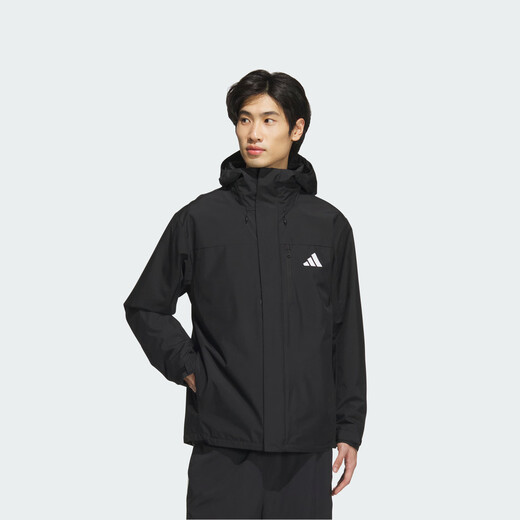 Adidas water-repellent plus velvet liner three-in-one hooded jacket for men and women in autumn and winter Adidas official light sports black XL