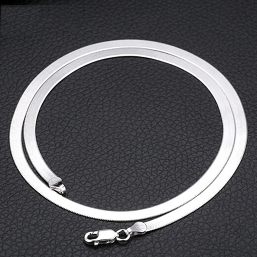 MZMZ platinum snake bone necklace for men and women pt950 platinum flat clavicle versatile plain chain Valentine's Day birthday gift for boyfriend when/next day delivery - light luxury width 3.5mm chain length 40cm