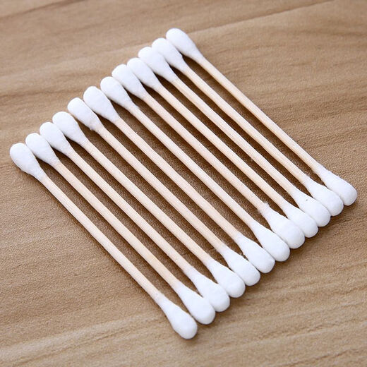 Family cotton swab for ear cleaning, cosmetic wooden swab, cotton swab for ear cleaning, multi-functional double-headed cotton swab stick, disposable cotton swab, cotton signed 100 pack*1 pack