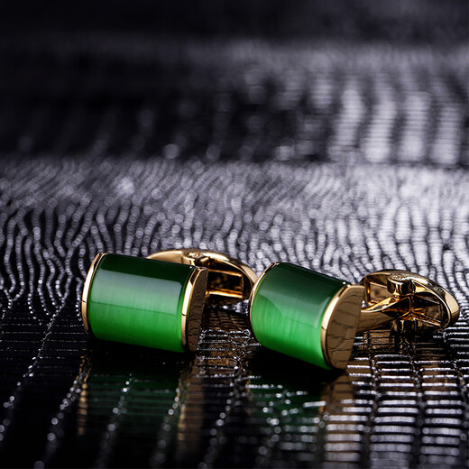 KFLK men's cufflinks French light luxury shirt cuff buttons metal cuff nails high-end shirt green cuff buttons custom lettering green