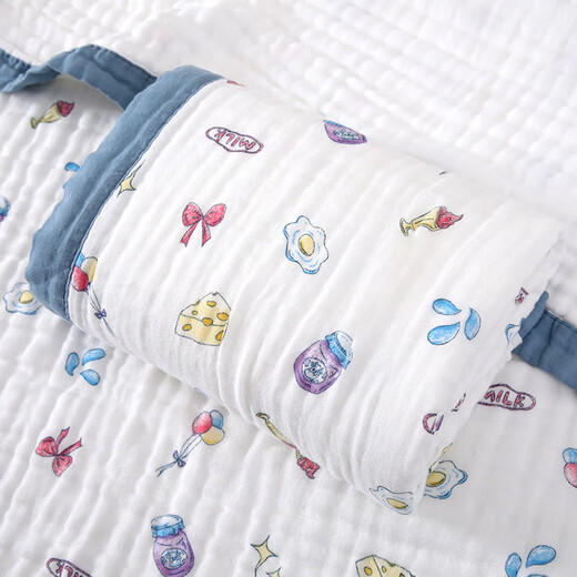 Baby gauze bath towel cover blanket pure cotton absorbent six-layer infant bath towel for newborn children super soft in winter 6-layer gauze wide edge new teddy bear 110*110 1 piece