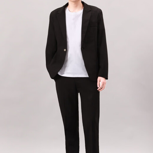 GOKU men's casual suit Korean high-end youth dress formal suit handsome style black suit + pants 2XL weight 160-180Jin Jin equals 0.5 kg