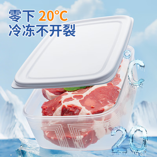 Best Helper Refrigerator Fresh Box Food Grade Antibacterial Storage Box Sealed Fruit and Vegetable Freezer Box 2500ml 3 Pack