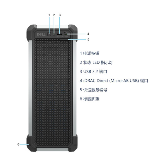 Dell (DELL) PowerEdge T160 Small Tower Server Workstation Desktop Computer Host ERP Storage Server Xeon E-2488 with E2425H Monitor 64G Memory丨480G Enterprise+2x2T Desktop Class