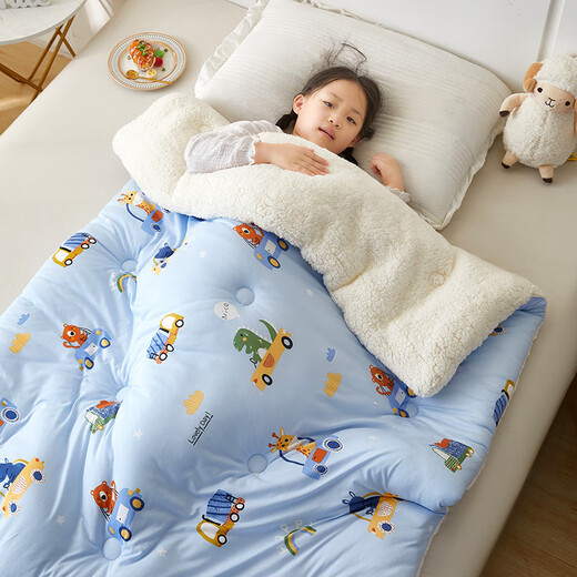 Children's Quilt Autumn and Winter Thick Blanket Baby Kindergarten Nap Quilt Newborn Baby Blanket Cover Animal Paradise Lamb Velvet Blanket Quilt 120cm*150cm Three-layer Quilt