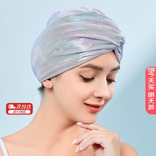 OMOM swimming cap for women with long hair, special for cute Korean and Japanese adult women, trendy ear protection, enlarged fabric