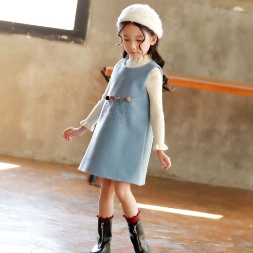 Disney (Disney) Girls Dress Autumn and Winter 2025 New Children's Clothing Korean Style Little Girl Skirt Children's College Style Vest Skirt Trendy Pink 110