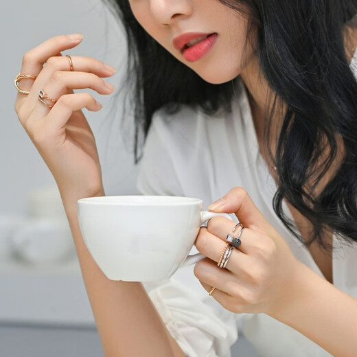 Chow Sang Sang 18K gold ring Daily Luxe rose gold round bead ring for women 85916R 08 rings