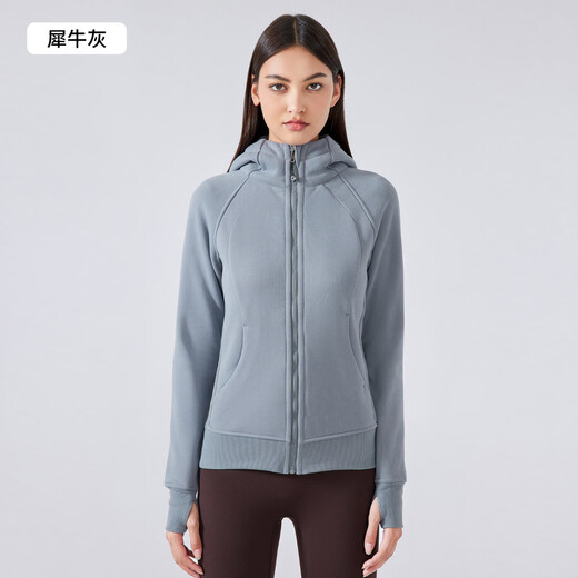 LULULMCCTN Autumn and Winter New Thick Warm Hooded Sports Jacket Women's Casual Outerwear Pilates Training Fitness Yoga Wear Chestnut L