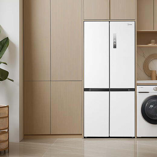 Midea Zhenxiang Series M60 dual system 508 cross four-door household refrigerator ultra-thin flat-mounted large capacity bottom cooling BCD-508WUSPZM (E) Stardust White National Subsidy