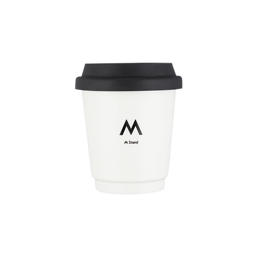 M STAND ceramic coffee cup with lid 350ml same store style durable and strong anti-scald safe water cup gift white 2.0