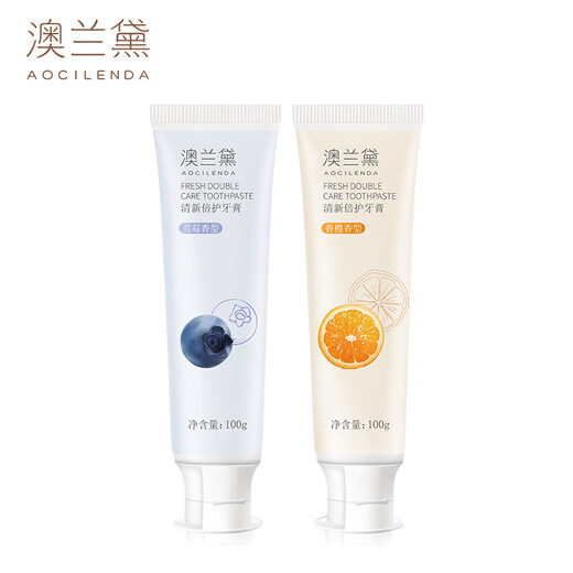 AOCILENDA Pregnant Women Toothpaste Fluoride-Free Postpartum Toiletries Special Postpartum Oral Care Gum Care Orange Blueberry Combination Pack