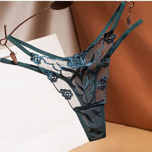 Sexy sexy underwear women's thong transparent lace bed hot flirting European and American T-pants large size 1 pack purple M size waist 1'8-2'1