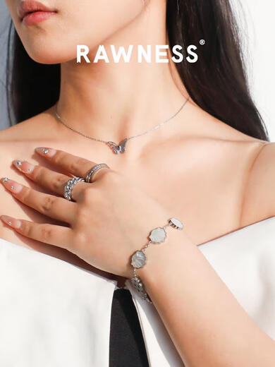 Natural mother-of-pearl inlaid titanium steel gold-plated waterproof and anti-allergic bracelet gold 18.5cm